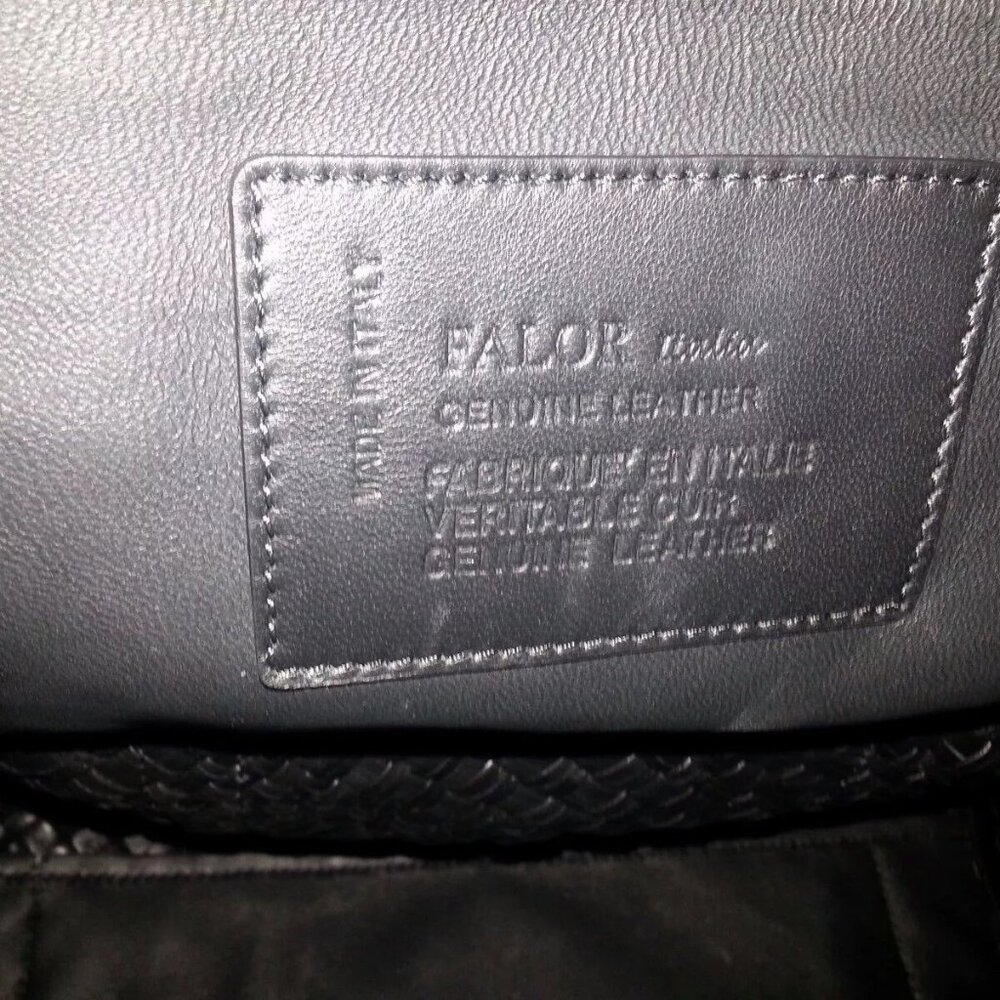 FALOR Falorni La Borse ITALY Hand Woven Black F2150 Leather Tote-RARE MODEL-NWT - Picture 6 of 8